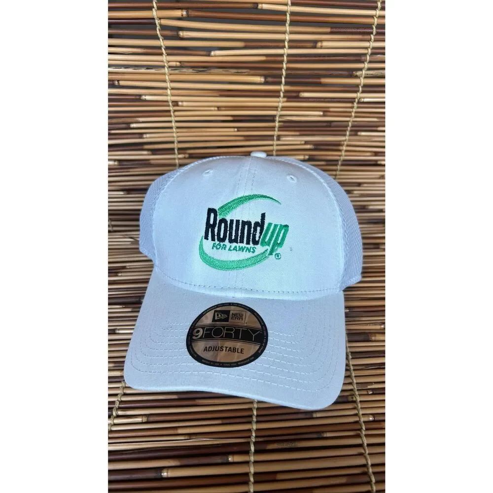 Round Up for Lawns Adjustable New Era Hat White